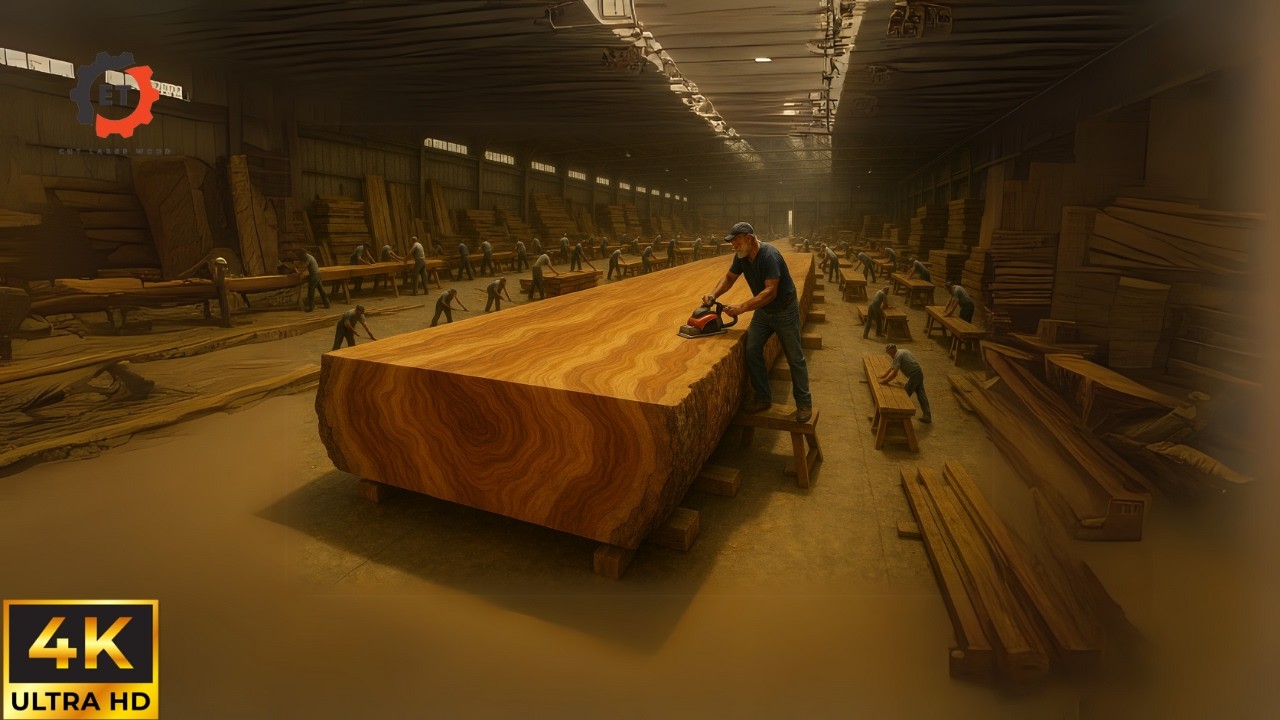Giant Wood Processing Factory Works with Ancient Trees | Unbelievable ...