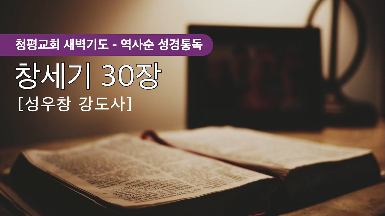 청평장로교회 새벽기도회 역사순 성경통독 창세기 28~29장 - YouTube
