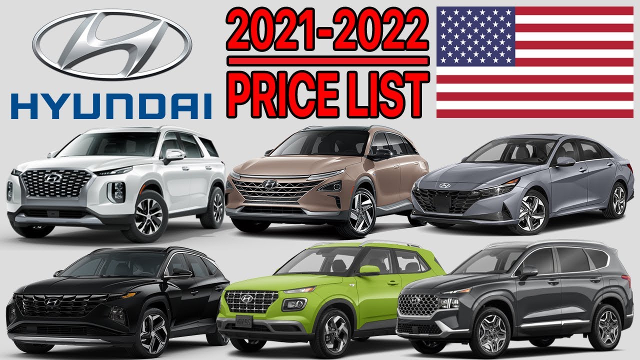 Hyundai Car Price List In USA 2021 2022 - YouTube