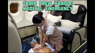 How Cabin Crew handle Medical Emergency on Board | Automated External Defibrillator (AED) | FL 35000