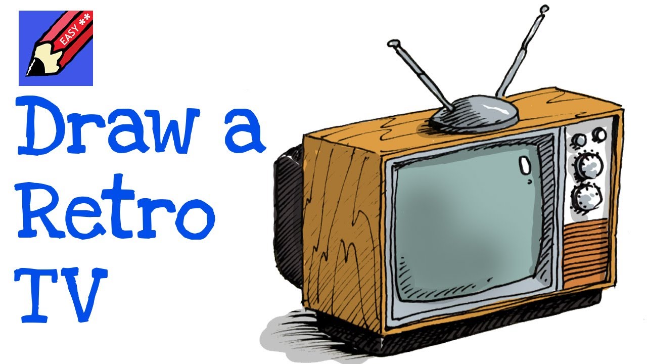 How to Draw a Retro TV Real Easy - Step by Step Spoken Tutorial - YouTube