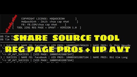 [ SHARE ] SOURCE TOOL REG PAGE PRO5 + UP AVT | HOQUOCBINH