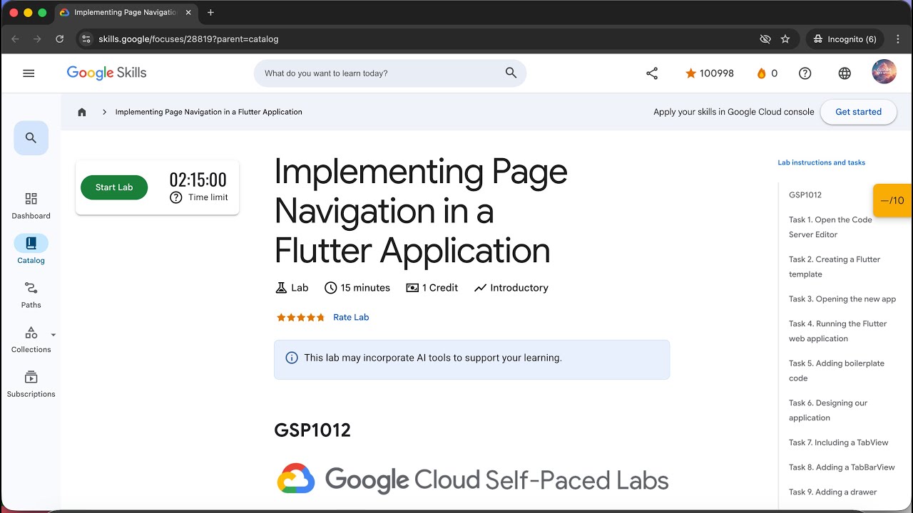 Implementing Page Navigation in a Flutter Application | GSP1012 - YouTube