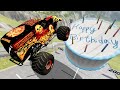 Monster Trucks Crashes Into Giant Birthday Cake | BeamNG Drive - Griff&#39;s Garage