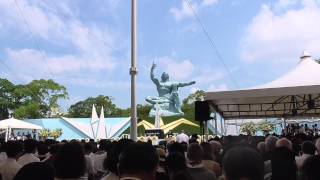 長崎平和宣言 田上長崎市長 被爆70周年長崎原爆犠牲者慰霊平和祈念式典 20150809 111336