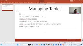 Managing tables in SQL