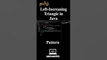 Left Increasing Triangle in Java | Tamil | Pattern | #java #javatamil #coding#shortsvideo #shorts