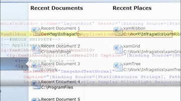 xamRibbon Application Menu 2010