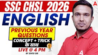 SSC CHSL Previous Year Question Paper | SSC CHSL 2026 English Class 1 | Sintu Sir