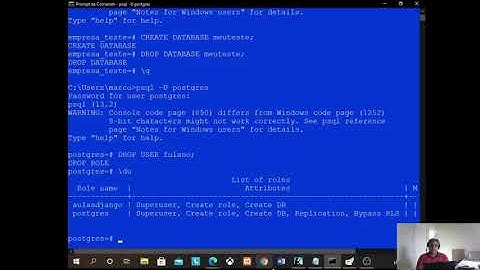 Criando Usuários e Permissões no Postgresql  Aula 2