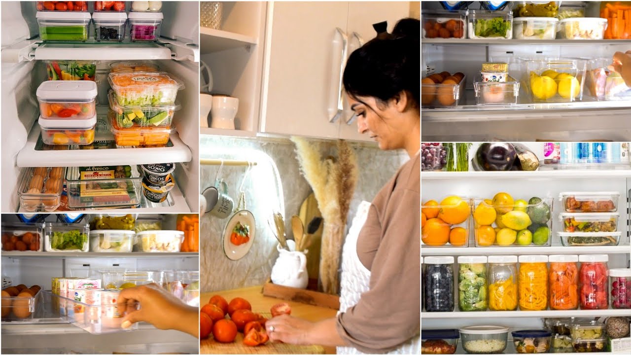 تنظيم الثلاجة بمنظمات عملية💯 الاحتفاظ بالخضر لأطول مدة تحضيرات لوجبات  الأسبوع  Fridge Organization