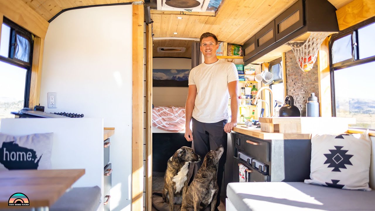 Bus Life Build His DIY Bus Build - Digital Nomad Life - YouTube