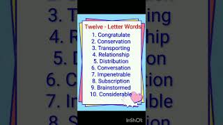 Twelve Letter Words 12 Letter Words Build Your Vocabulary Improve Pronunciation Read Aloud