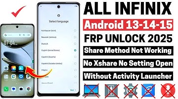 All Infinix 2025 : Android 14 /15 FRP BYPASS (Without Pc) Setting Not Opening Share Method Not Work