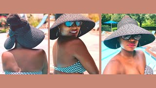 TRENDY Roll up Straw Visor Summer Hats