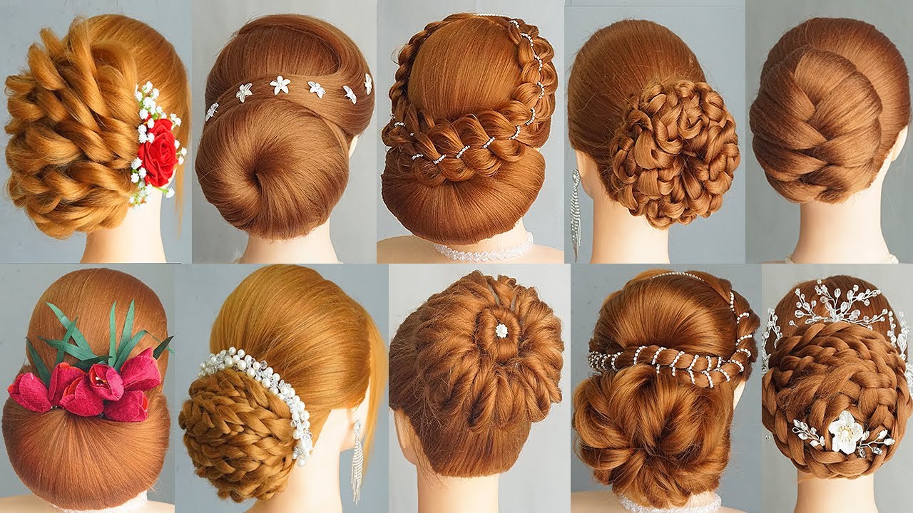 TOP 10 Hair Bun Styles For Wedding & Party | Bridal Hairstyles Long Hair | Prom Hairstyle Ladies
