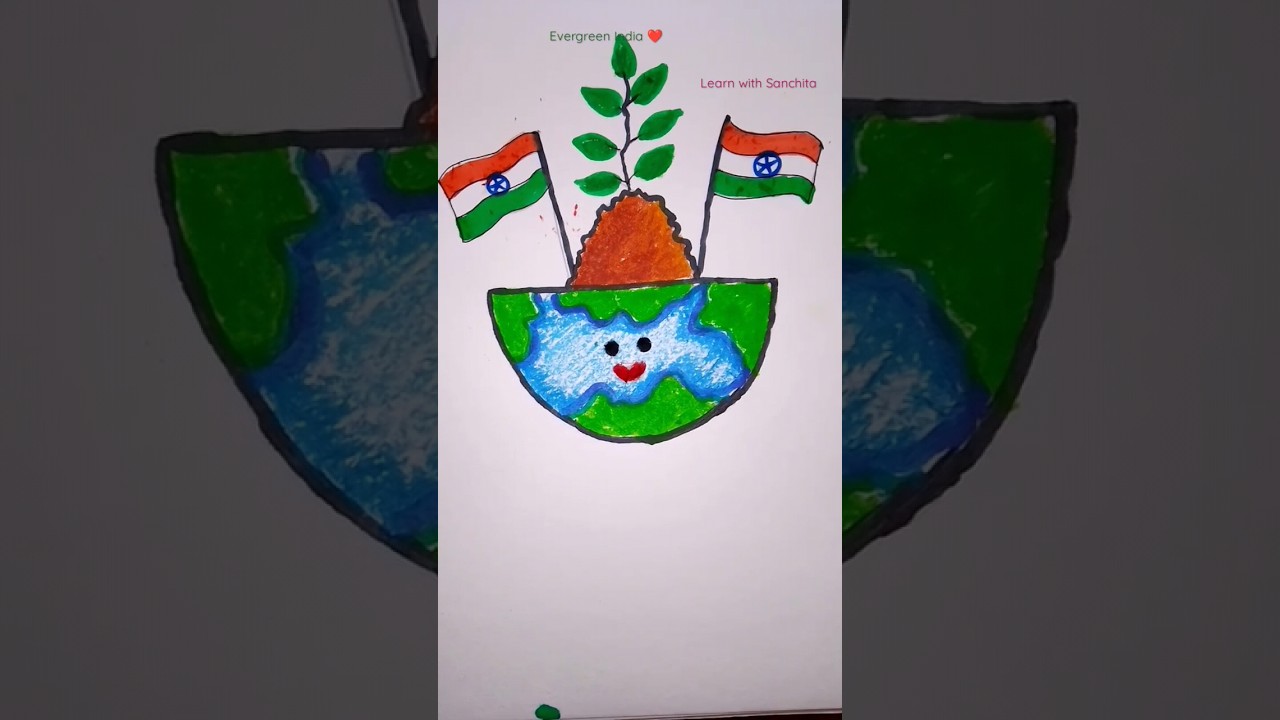 evergreen india 🌍 drawing 🔥