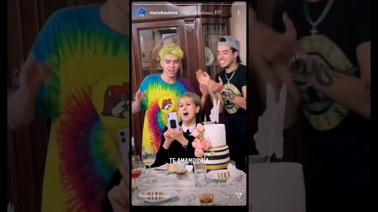 Mario Bautista con bruno y cumpleaños de su tía