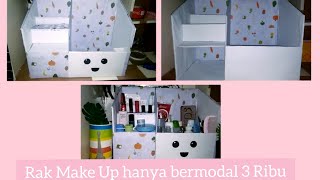 TUTORIAL MEMBUAT TEMPAT MAKEUP DARI KARDUS / DIY mini makeup storage