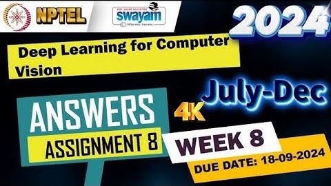 Deep Learning for Computer Vision NPTEL Assignment 8 week 8 Answers 2024