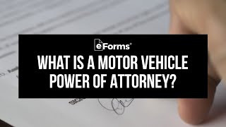 Motor Vehicle Power of Attorney