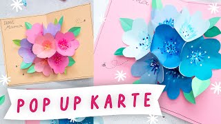 3D Blumen Pop-Up Karte für den Muttertag selber machen | Basteln mit Papier | TRYTRYTRY