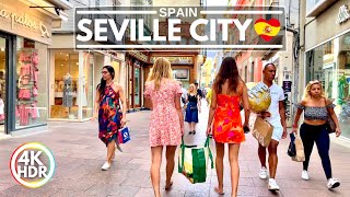 Seville Spain, Summer Walk in Andalucia July 2022, Sevilla City Walking Tour in 4K-HDR