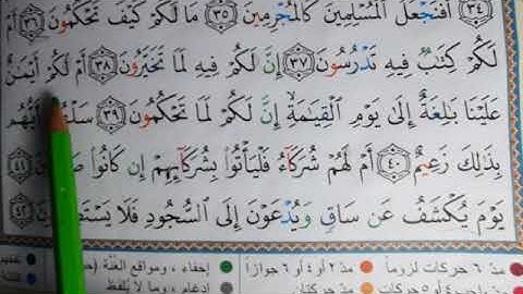 (6) سورة  القلم ايه  ٣٧+ ٤٢