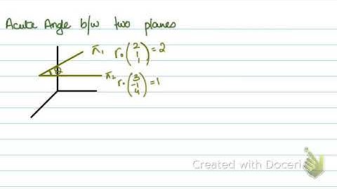 A2 Level Math: Vectors - Acute Angle Between Two Planes