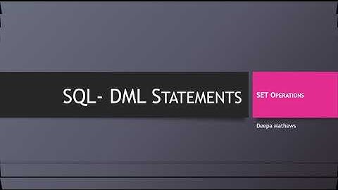 SQL - Set Operations