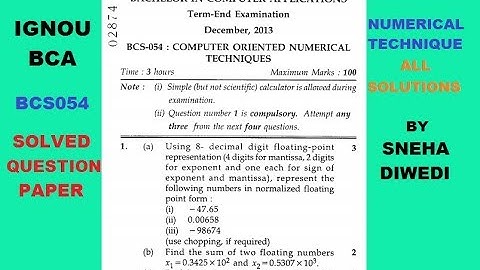 Ignou bcs 054 solved paper december question 1 all parts