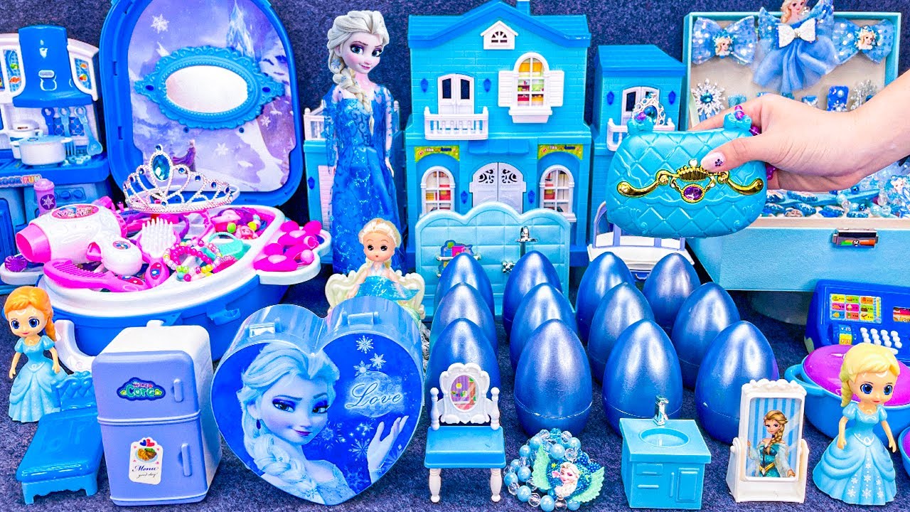 17 Minutes Satisfying Unboxing Ultimate Elsa Blue House ASMR | Disney Frozen Toy Collection Review