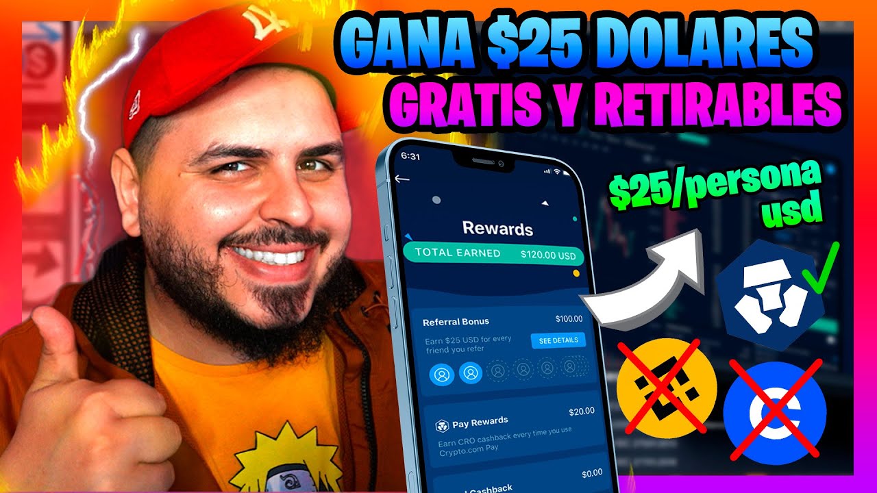 GUIA 🤓 COMO CONSEGUIR $25 USD GRATIS RETIRABLES POR CADA PERSONA QUE SE  REGISTRE EN CRYPTO.COM