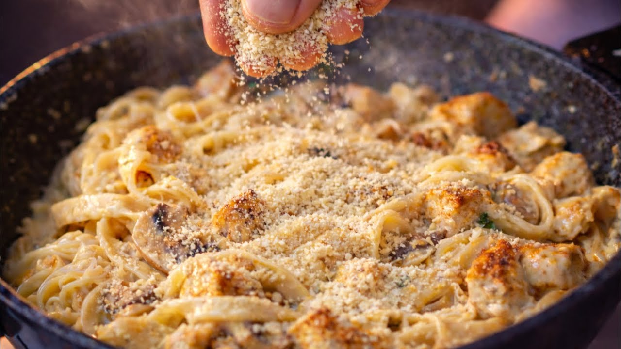 Кулинарное искусство - Паста с курицей альфредо и грибами