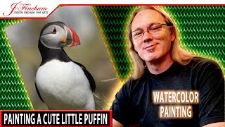 Puffin Watercolor Painting LIVE -Art and Chat watercolorpainting