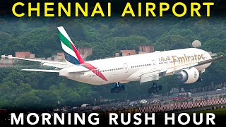 CHENNAI AIRPORT  Morning RUSH HOUR | Plane Spotting