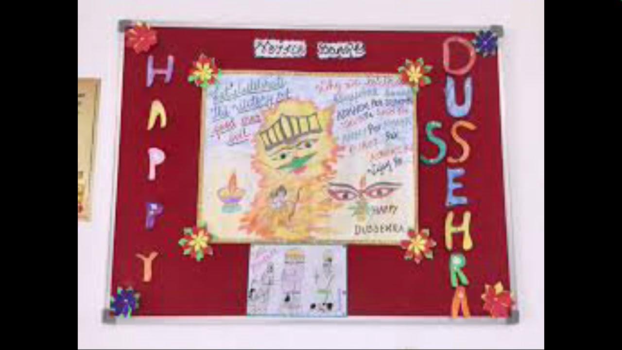 Dussehra Display Board ideas for school Navratri display board