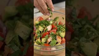 Making Healthy High-Protein Chicken, Tomato & Avocado Salad