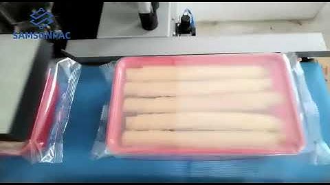 egg roll with tray box motion flow packing machine with gusset bag-SAMSONPAC