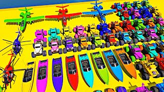 GTA V Super Stunt Car Racing Challenge By Trevor and Friends With Amazing Truck, Planes and Boats