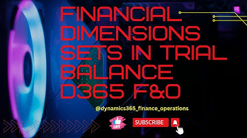 Financial dimensions sets trial balance in D365