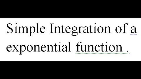 Simple Integration of an Exponential Function -Urdu