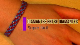 Pulsera de Hilo: Diamantes entre diamantes- super facil