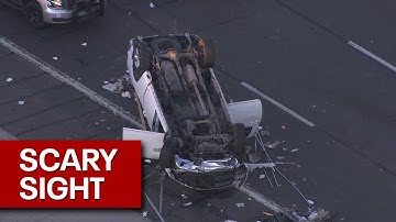 Bad car crash shuts down lanes on Loop 101