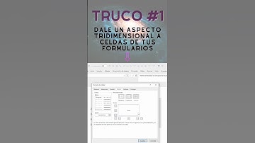 Darle un efecto tridimensional a las celdas de tus formularios #exceltips #excel