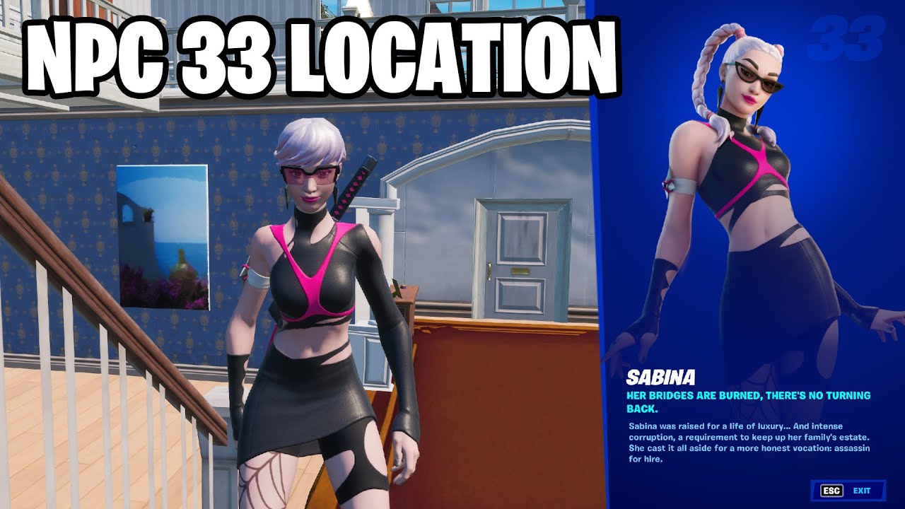 NEW NPC 33 Sabina Location | Fortnite X Dragon Ball Update 12.40