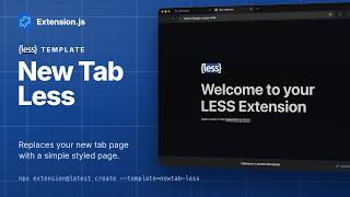 New Tab Less template for browser extensions
