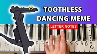 Toothless Dancing Meme Piano Tutorial Easy 🕺🏻