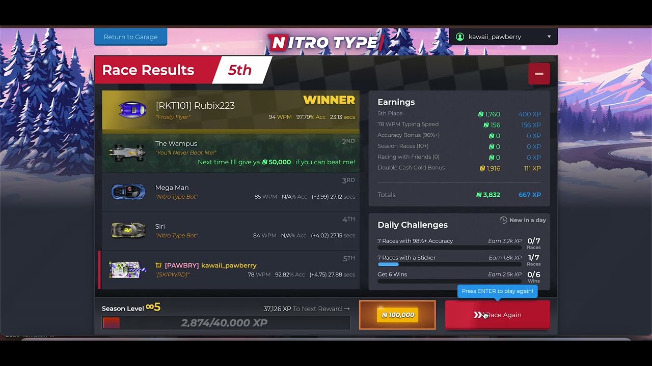 Racing against the WAMPUS?!!