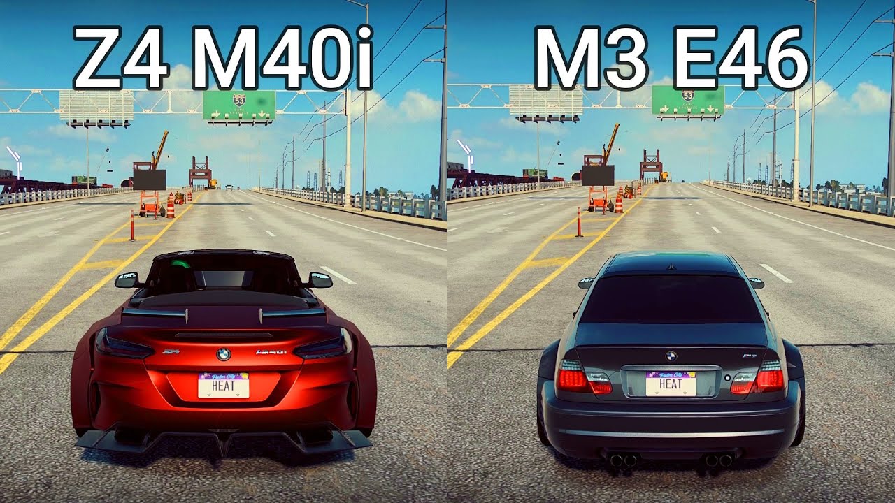 NFS Heat BMW Z4 M40i vs BMW M3 E46 Drag Race YouTube